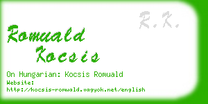 romuald kocsis business card